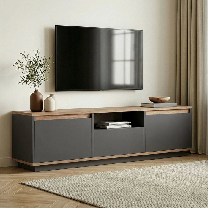 Nordure Sentinel Soporte para TV Antracita y Pino Atlántico Nordure Sentinel Soporte para TV Antracita y Pino Atlántico